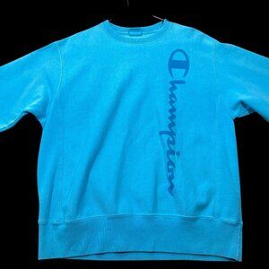 Champion Reverse Weave Mens Sweatshirt Size Medium Blue Crewneck Pullover